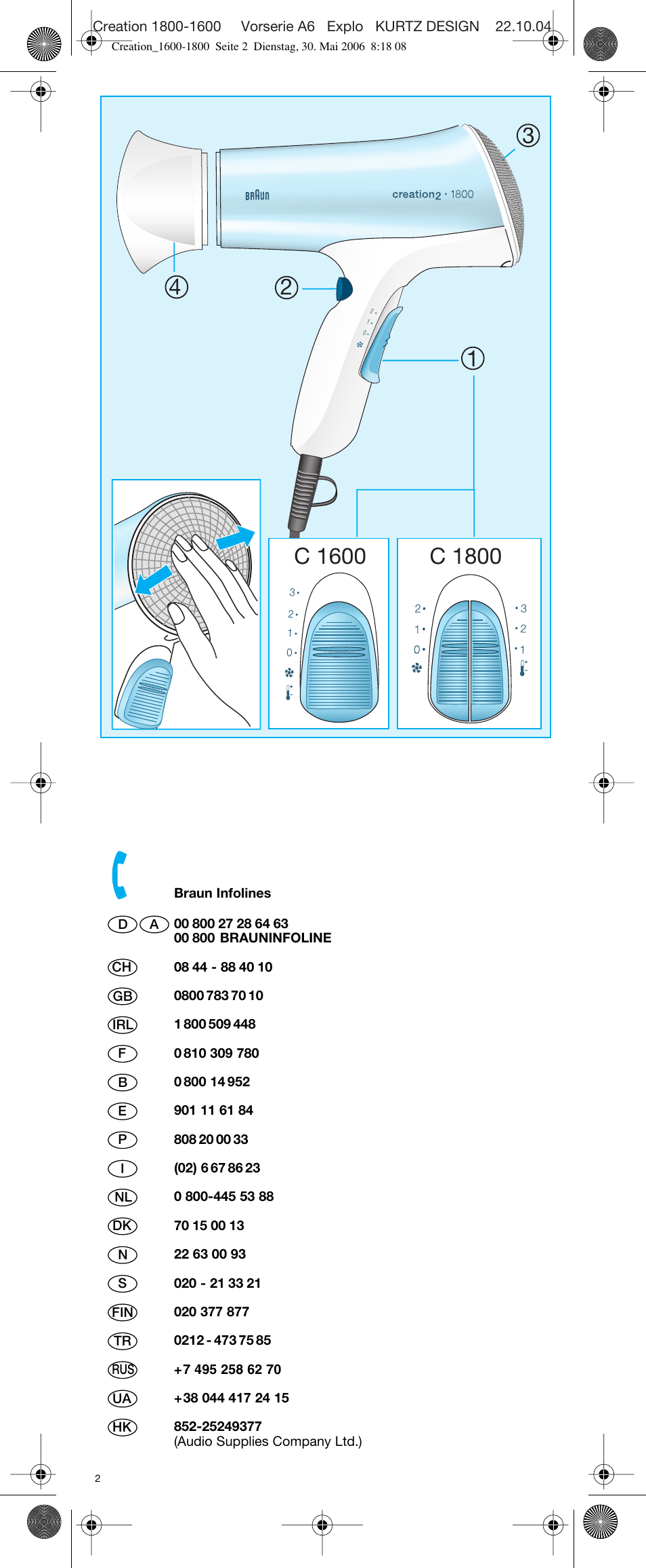 Braun C1600 Creation 2 User Manual | Page 2 / 20