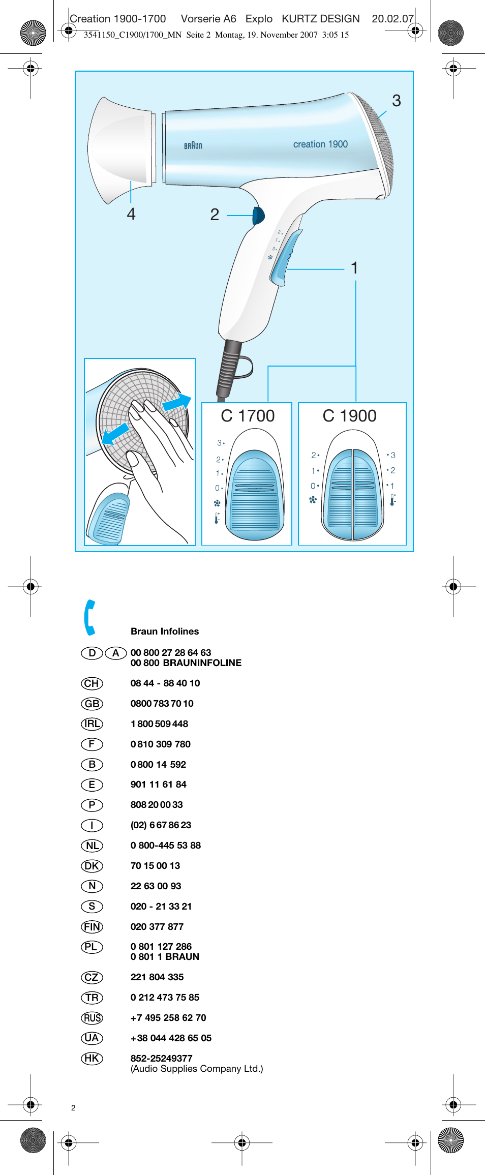 Braun C1700 creation  EU User Manual | Page 2 / 20