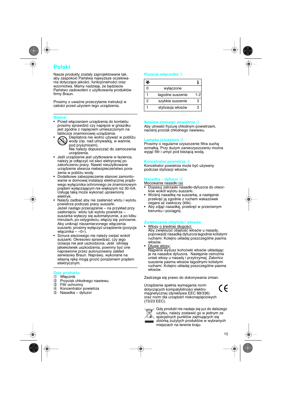 Polski | Braun DF creation2 User Manual | Page 15 / 35