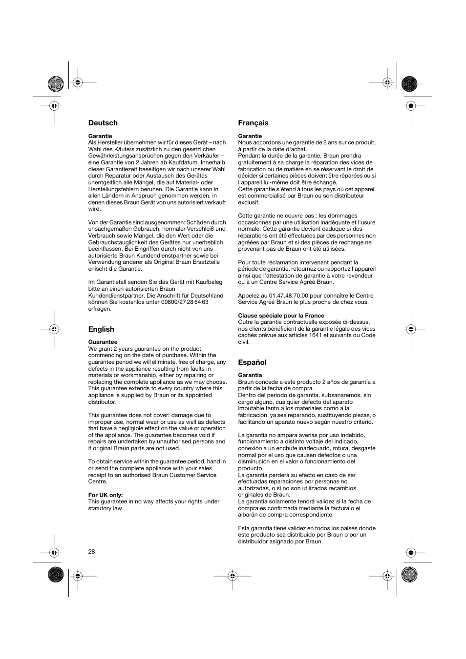 Braun DF creation2 User Manual | Page 28 / 35