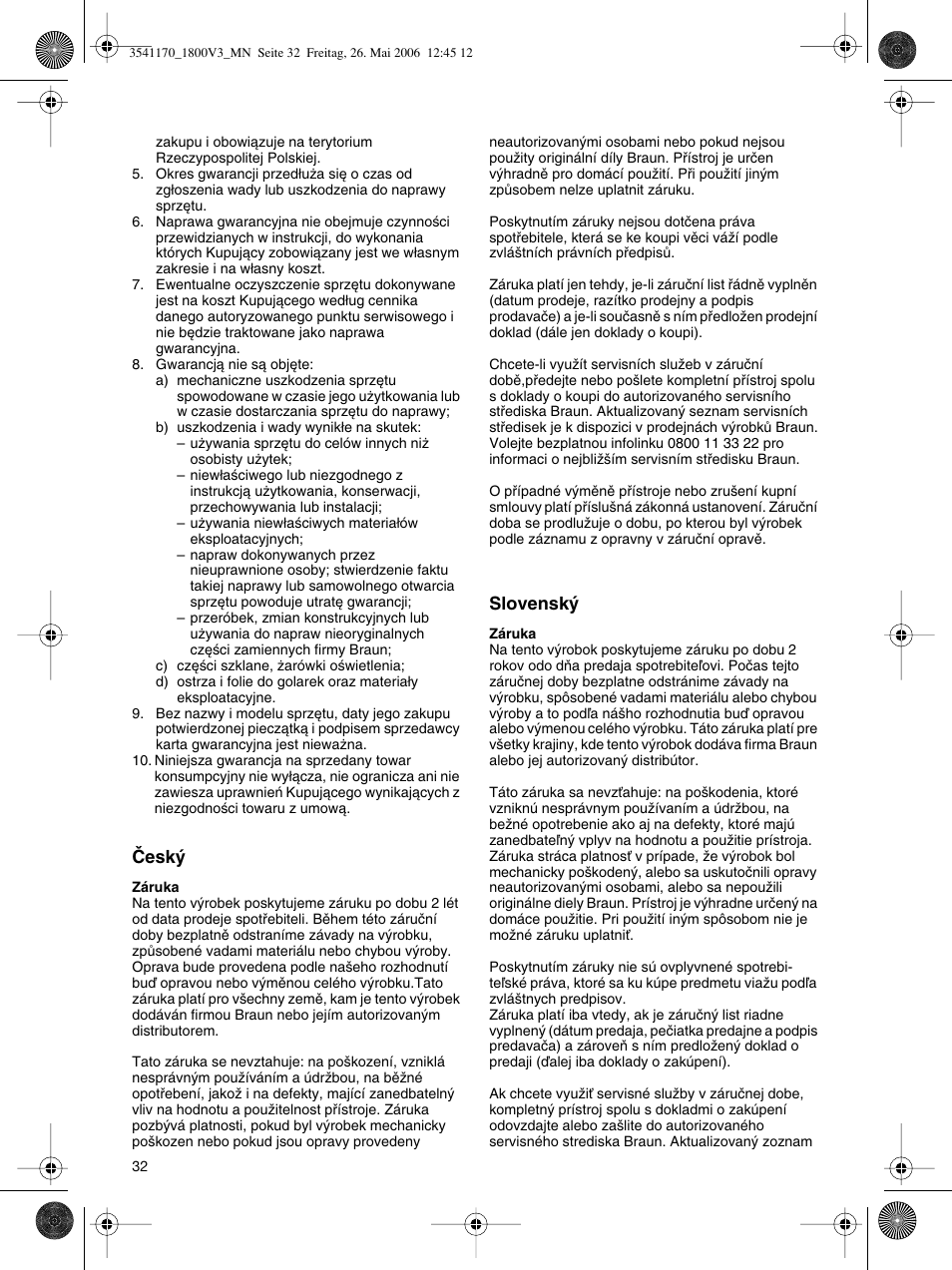 Braun V3 creation2 User Manual | Page 32 / 35