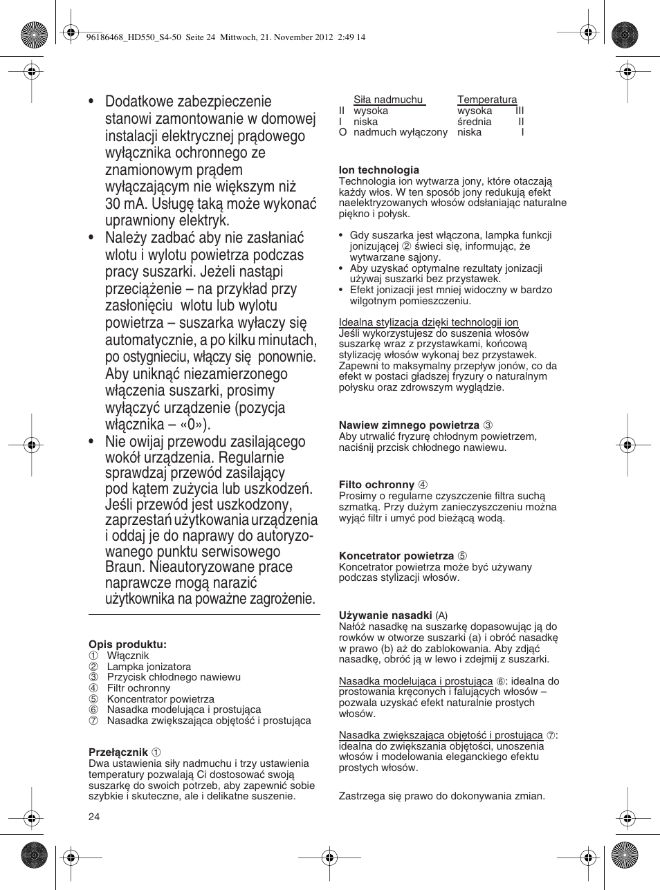 Braun HD550 Satin Hair 5 User Manual | Page 24 / 48