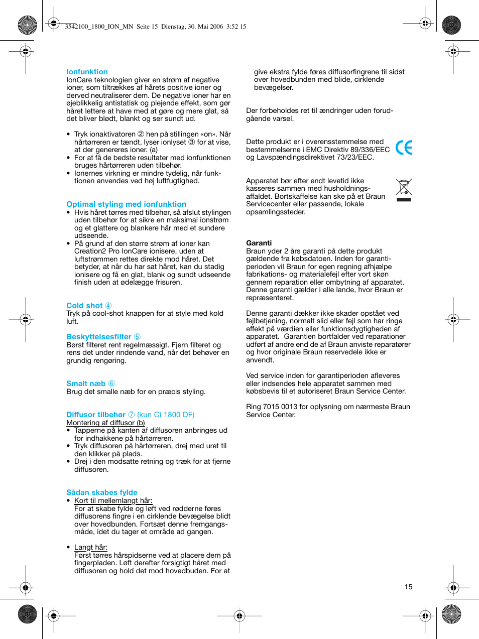 Braun CI1800 creation2 IonCare User Manual | Page 15 / 40