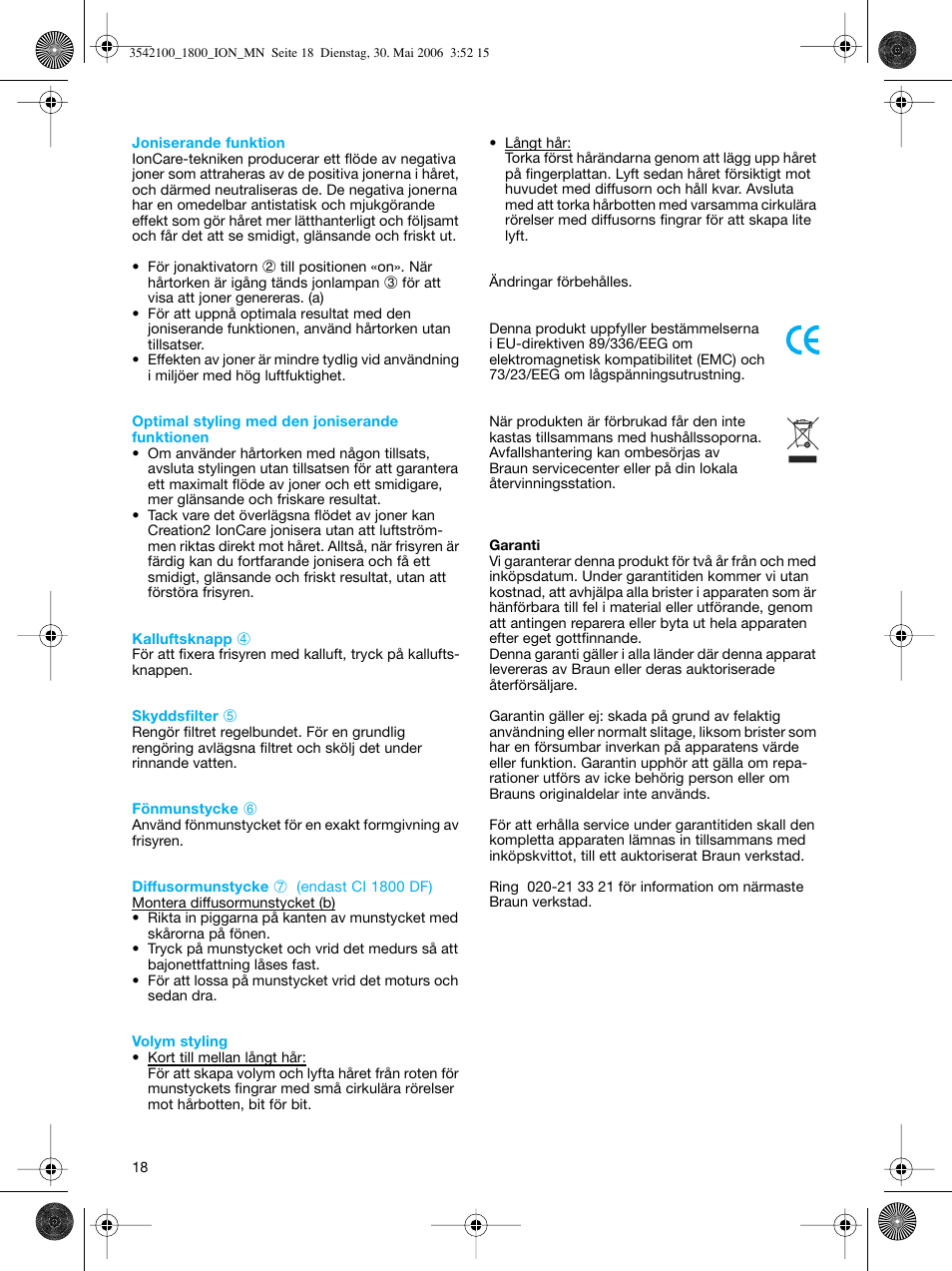 Braun CI1800 creation2 IonCare User Manual | Page 18 / 40