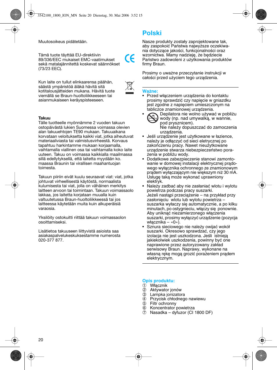 Polski | Braun CI1800 creation2 IonCare User Manual | Page 20 / 40