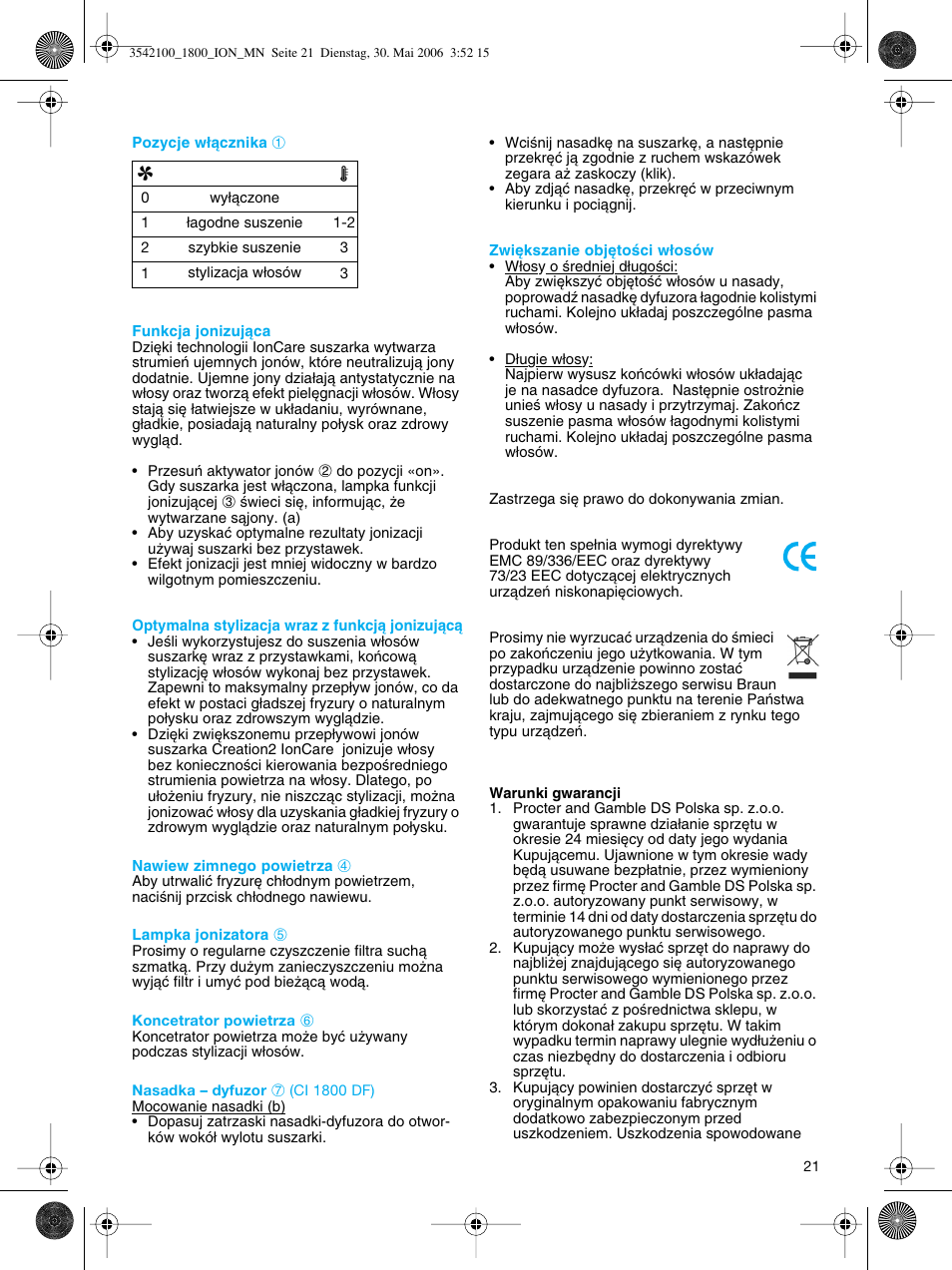 Braun CI1800 creation2 IonCare User Manual | Page 21 / 40