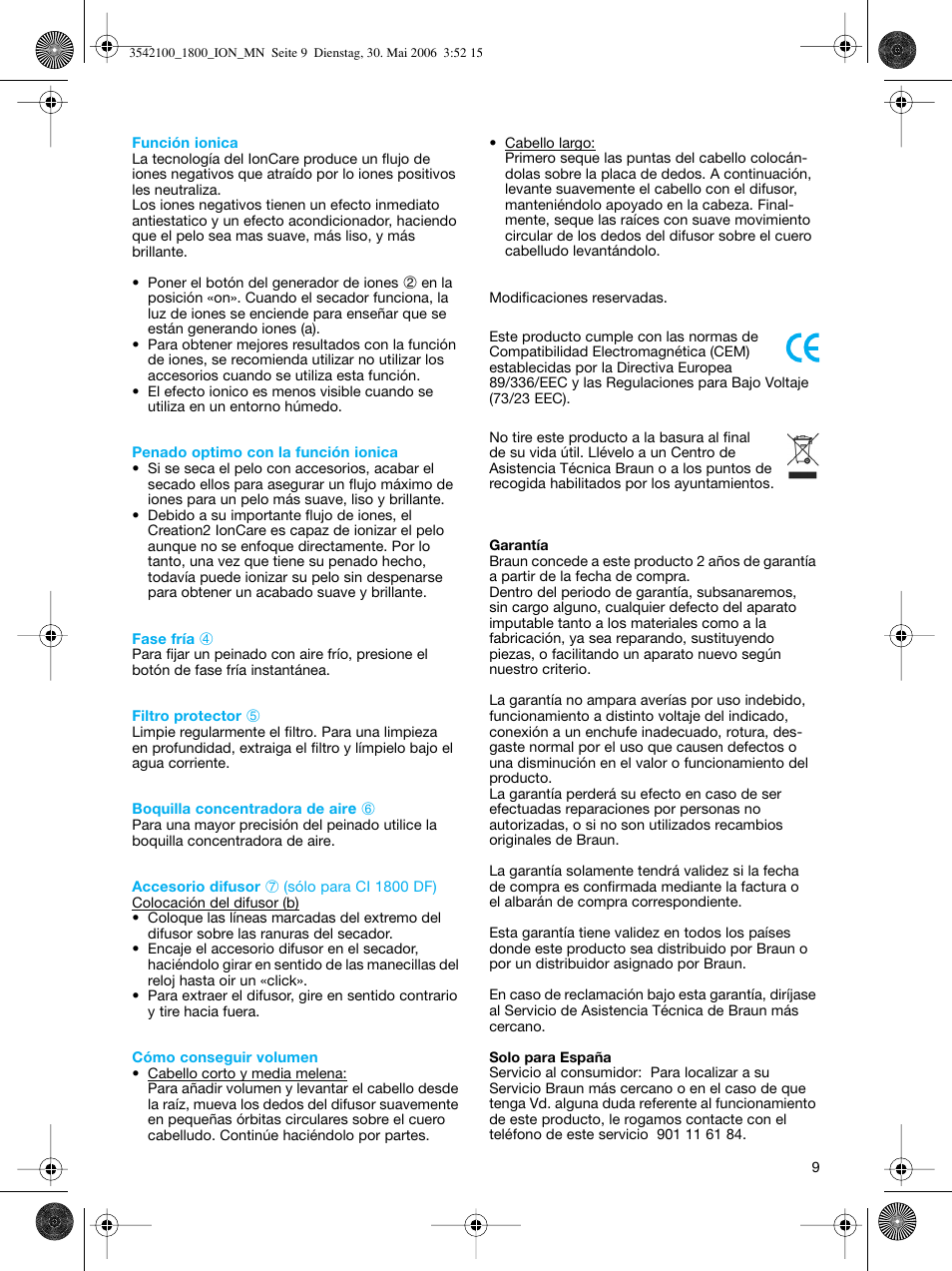 Braun CI1800 creation2 IonCare User Manual | Page 9 / 40