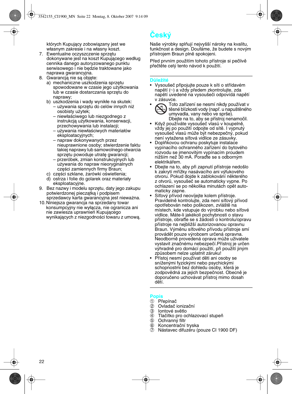 Âesk | Braun CI1900 creation satin ions User Manual | Page 22 / 40