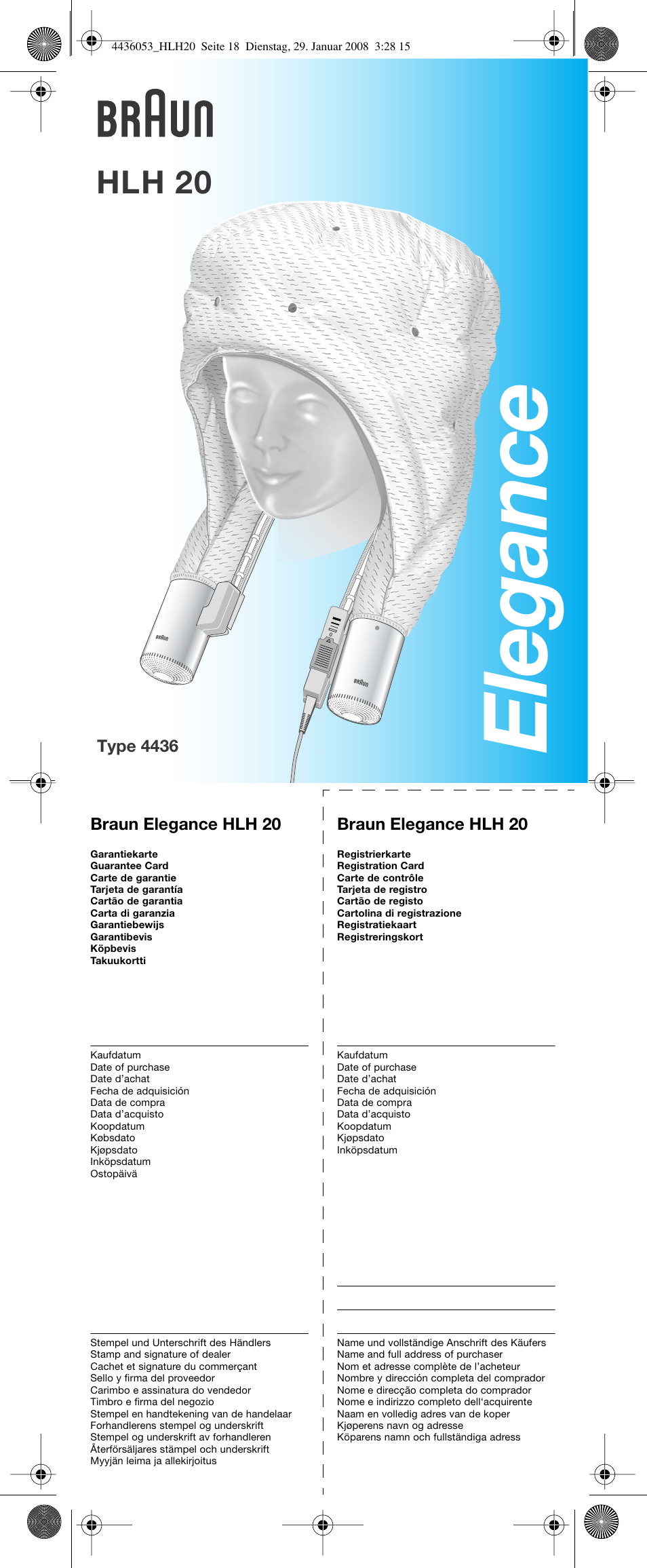 Braun HLH20 Elegance User Manual | 17 pages