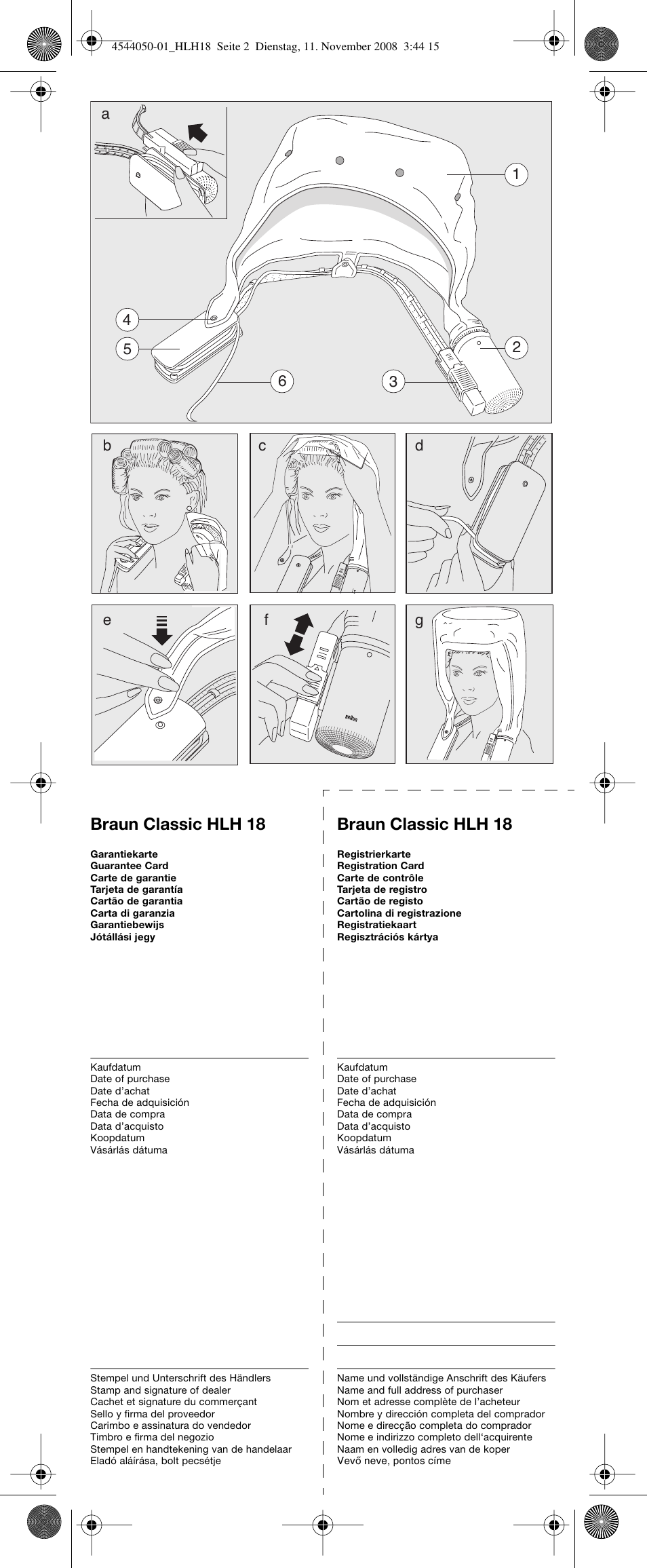 Braun classic hlh 18, Cd g f e | Braun HLH18 Classic User Manual | Page 2 / 14