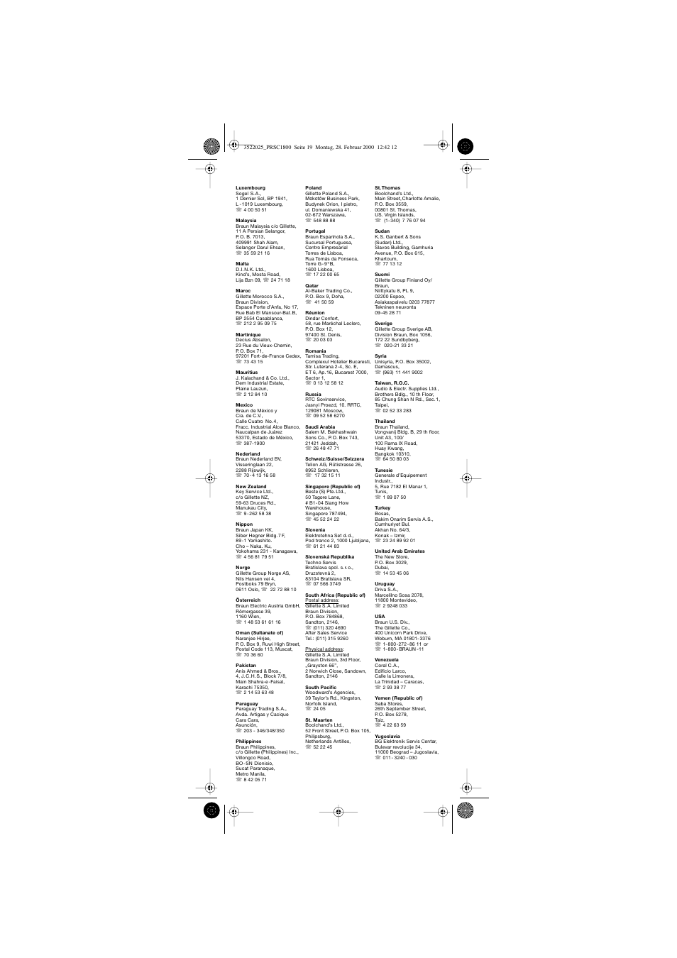 Braun PRSC1800 Professional Style User Manual | Page 20 / 20