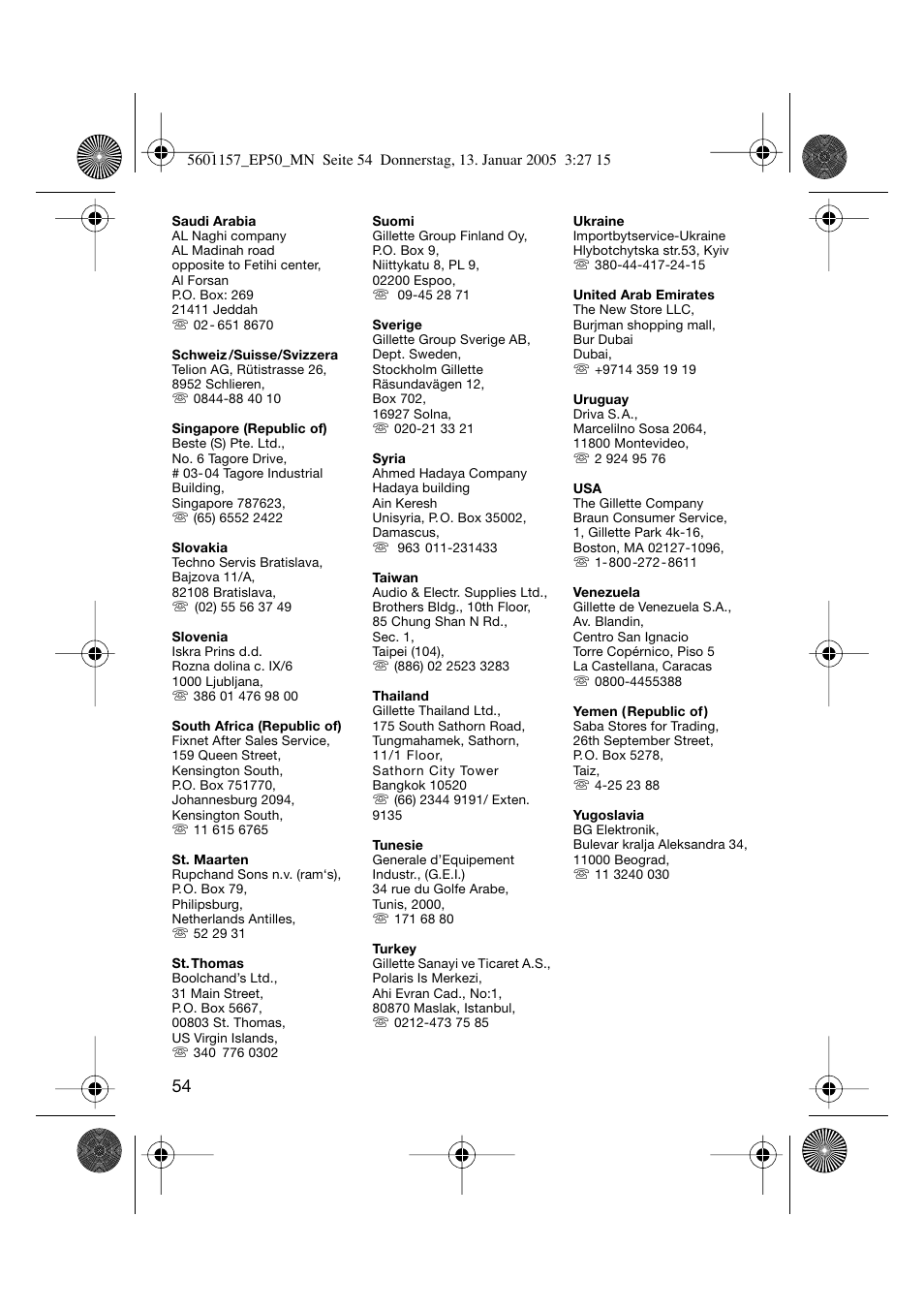 Braun EP50 Exact Power User Manual | Page 54 / 54