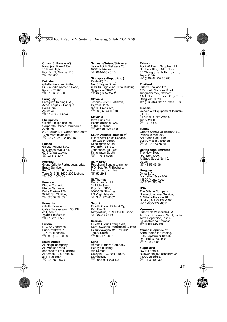 Braun EP80 Exact Power User Manual | Page 47 / 48