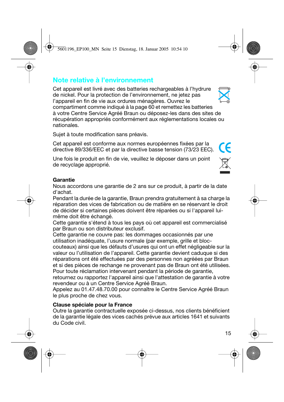 Braun EP100 Exact Power User Manual | Page 15 / 60