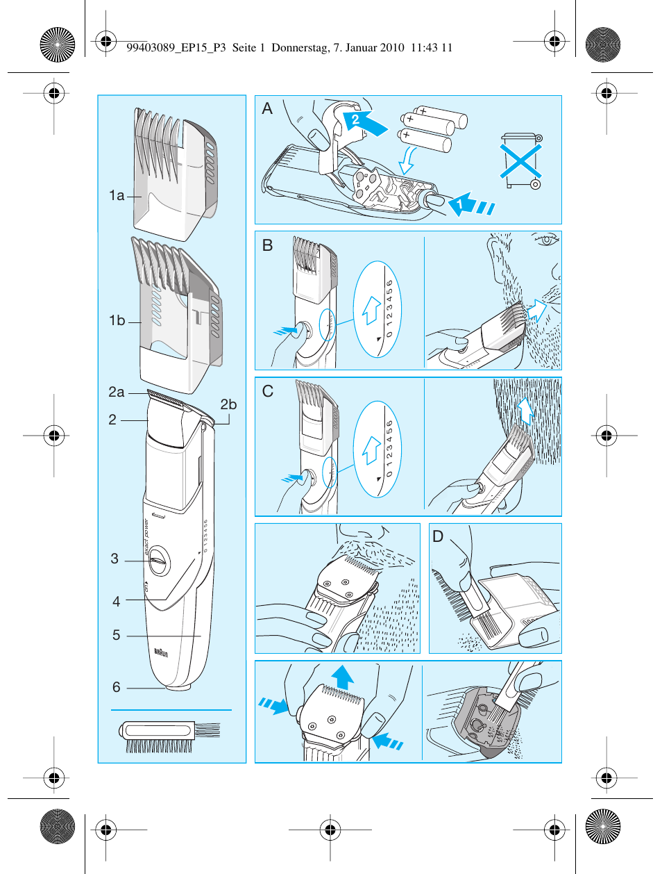 Ab c d | Braun EP15 Exact Power battery User Manual | Page 3 / 40
