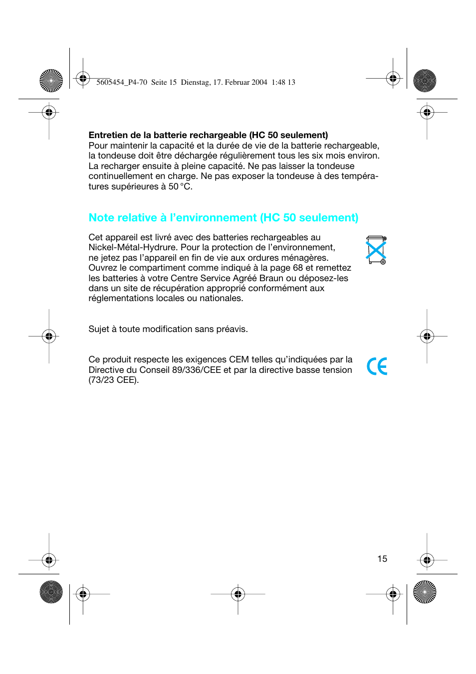 Braun HC50 Hair Perfect User Manual | Page 15 / 70