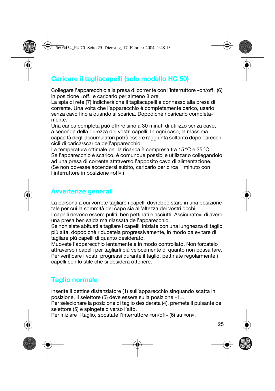 Braun HC50 Hair Perfect User Manual | Page 25 / 70