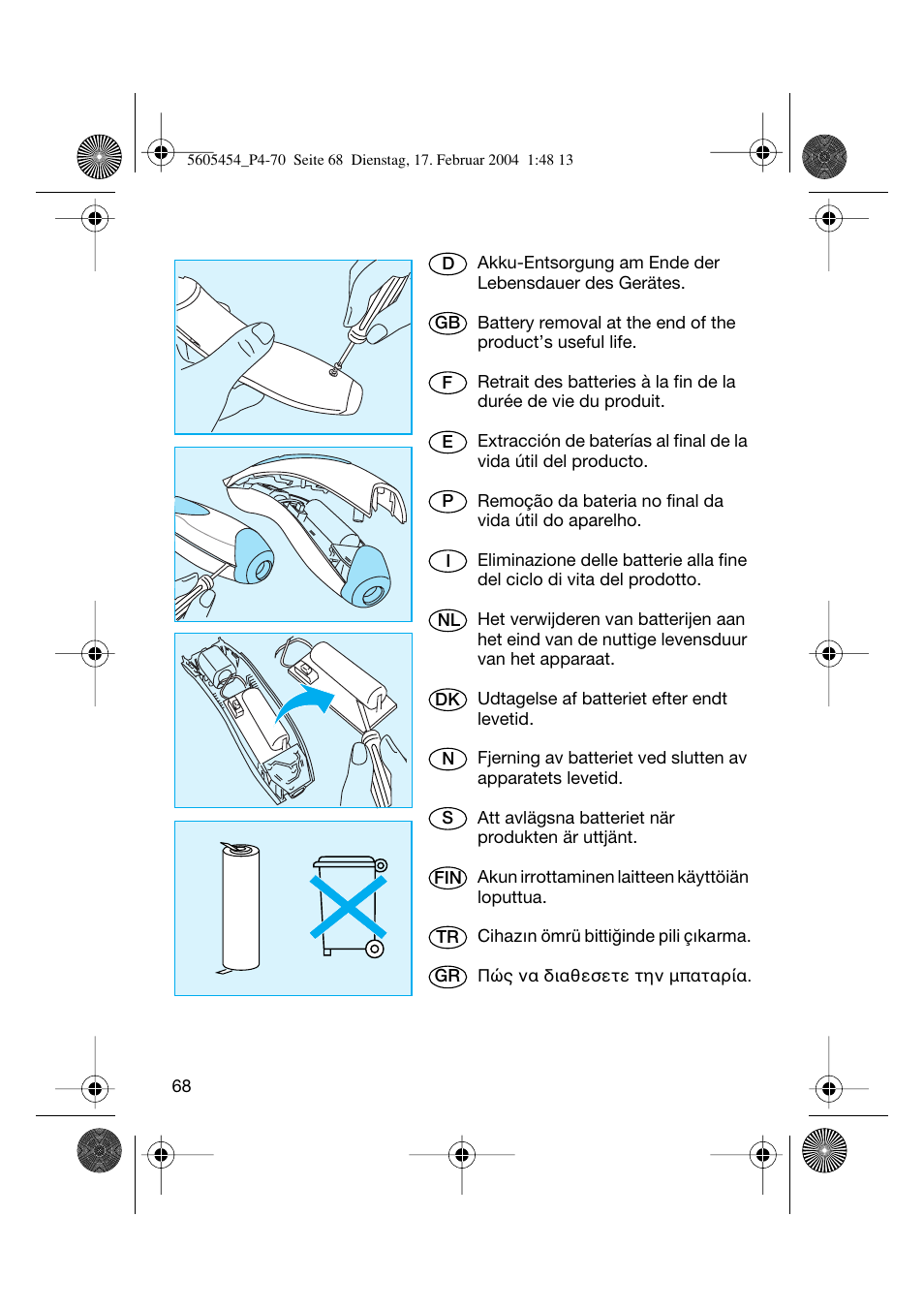 Braun HC50 Hair Perfect User Manual | Page 68 / 70