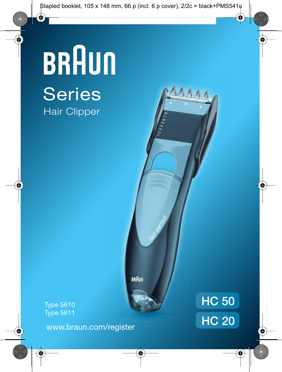 Braun HC50 Hair Clipper Hair Perfect User Manual | 62 pages