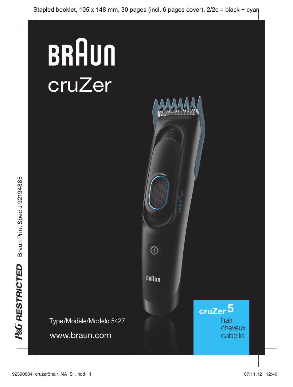 Braun CruZer5 Head User Manual | 27 pages