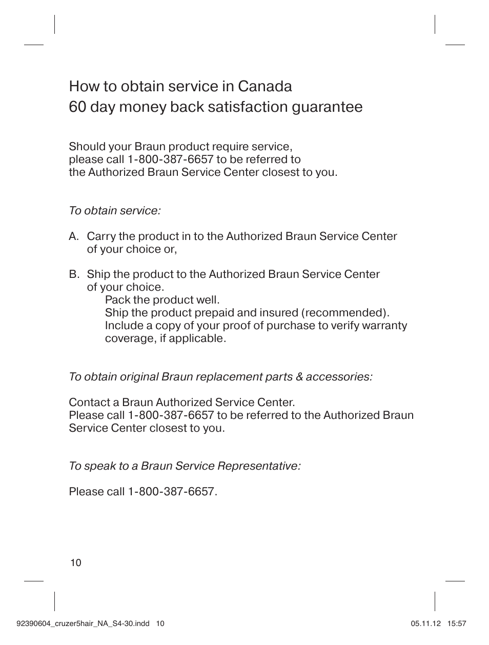 Braun CruZer5 Head User Manual | Page 10 / 27