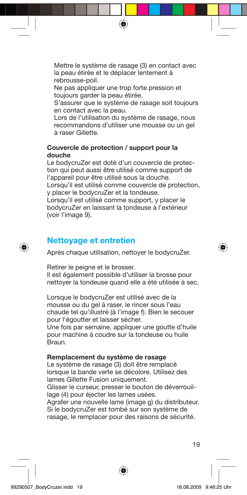 Nettoyage et entretien | Braun B35 BodyCruzer User Manual | Page 18 / 70