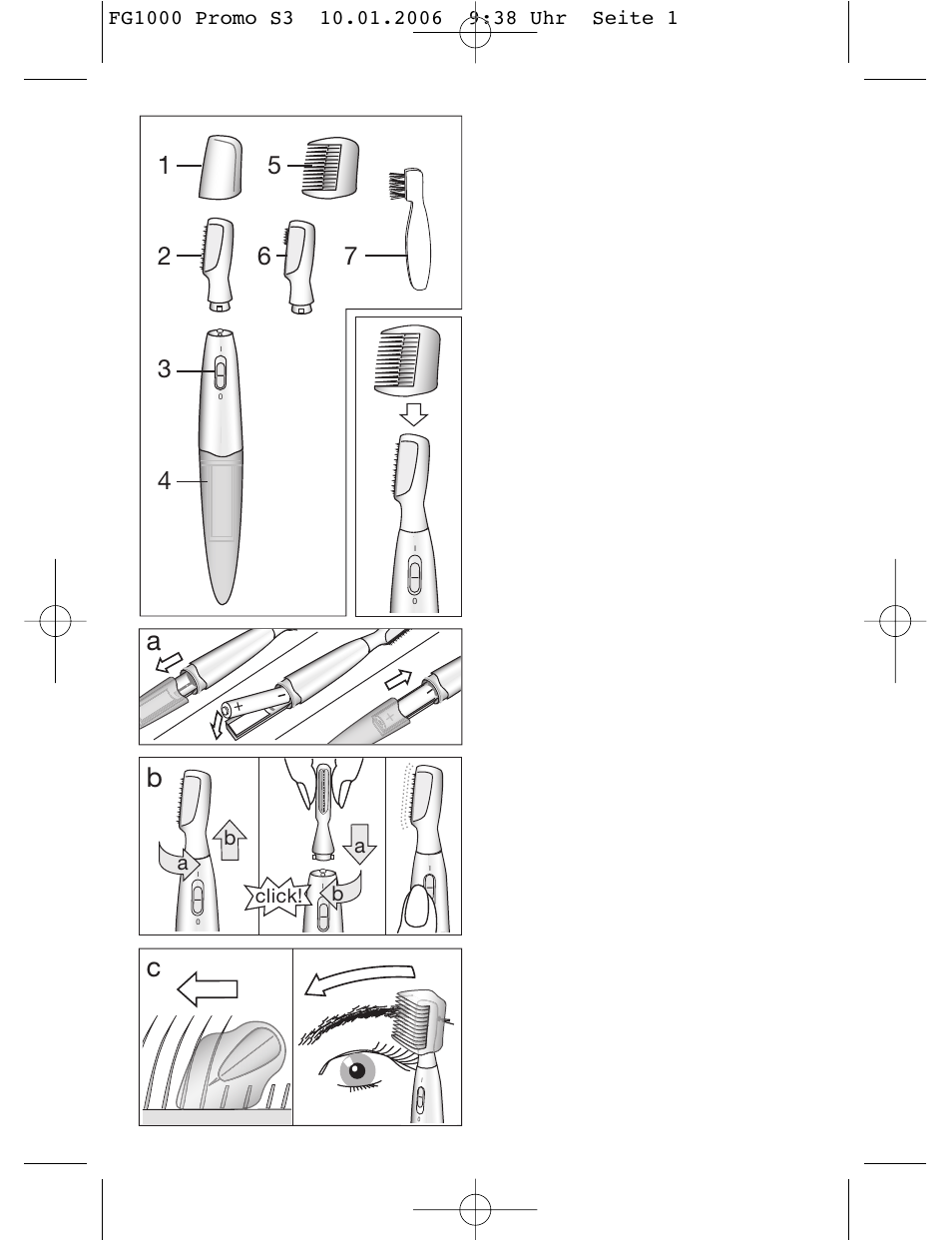 Ab c | Braun SilkFinish FG 1000 User Manual | Page 3 / 50