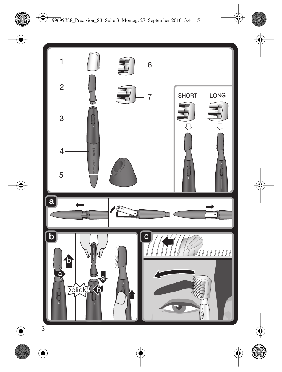99699388_precision_s3, Ba c, Click | Braun CruZer6 Precision User Manual | Page 3 / 64
