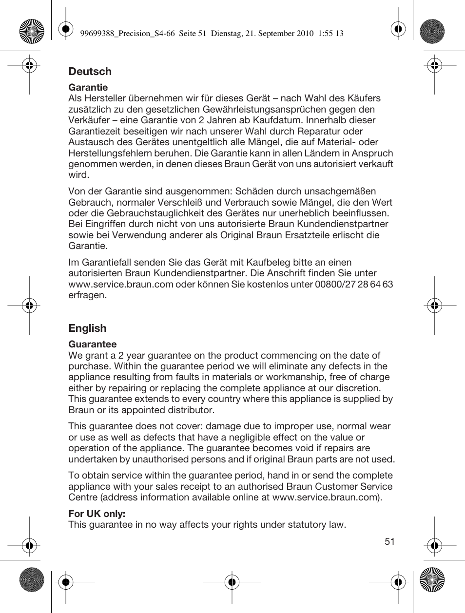 Braun CruZer6 Precision User Manual | Page 51 / 64