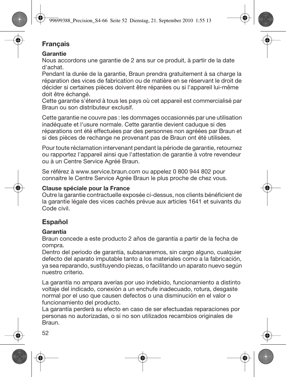 Braun CruZer6 Precision User Manual | Page 52 / 64