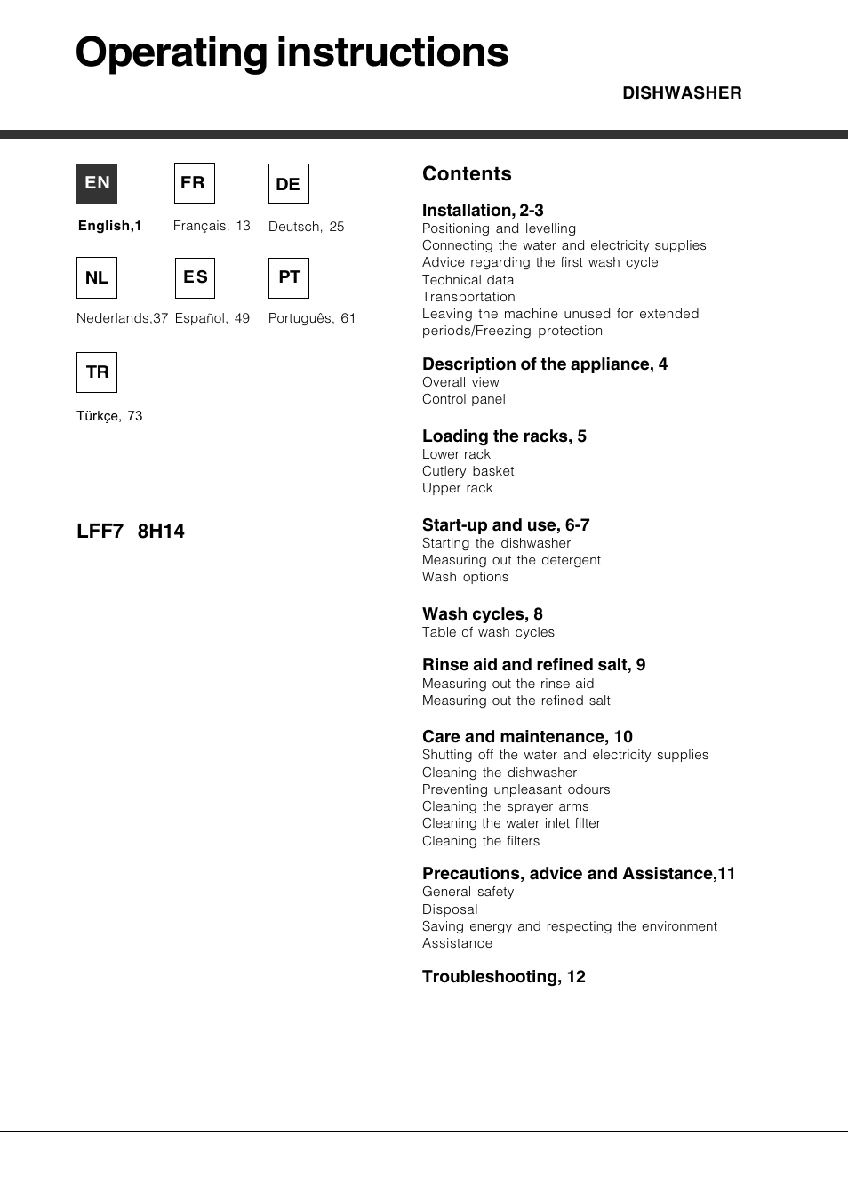 Hotpoint Ariston LFF7 8H14 X EU User Manual | 84 pages
