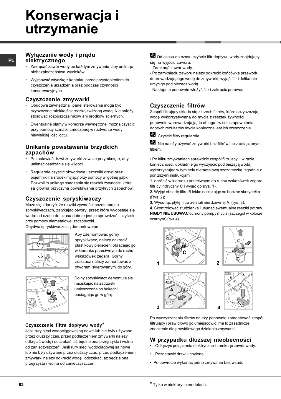 Konserwacja i utrzymanie | Hotpoint Ariston LDFA++ 12H14 X EU User Manual | Page 82 / 84