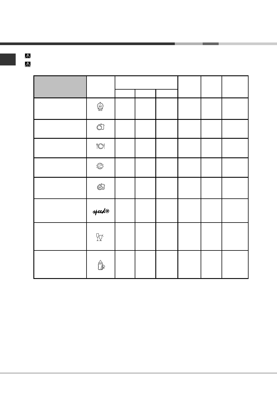 Programma’s | Hotpoint Ariston LFFA+ 8M14 User Manual | Page 44 / 84