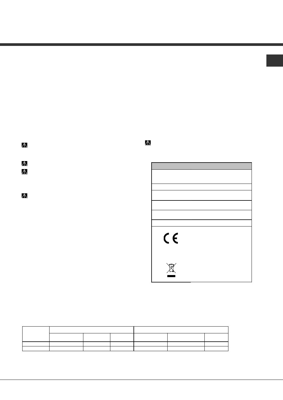 Advertências para a primeira lavagem | Hotpoint Ariston LFFA+ 8M14 User Manual | Page 63 / 84