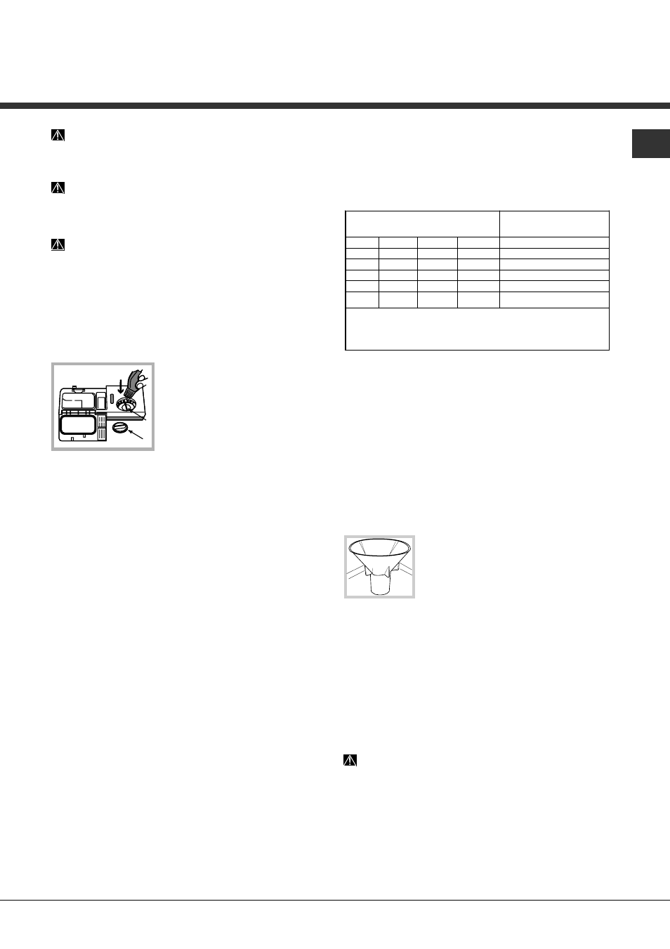 Rinse aid and refined salt, Measuring out the rinse aid, Measuring out the refined salt | Hotpoint Ariston LFFA+ 8M14 User Manual | Page 9 / 84
