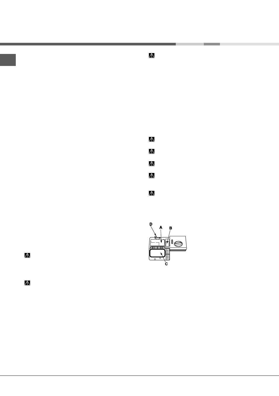 Mise en marche et utilisation, Charger le produit de lavage, Première mise en service | Mettre en marche le lave-vaisselle, Options de lavage | Hotpoint Ariston LDFA+ 12H14 User Manual | Page 18 / 84