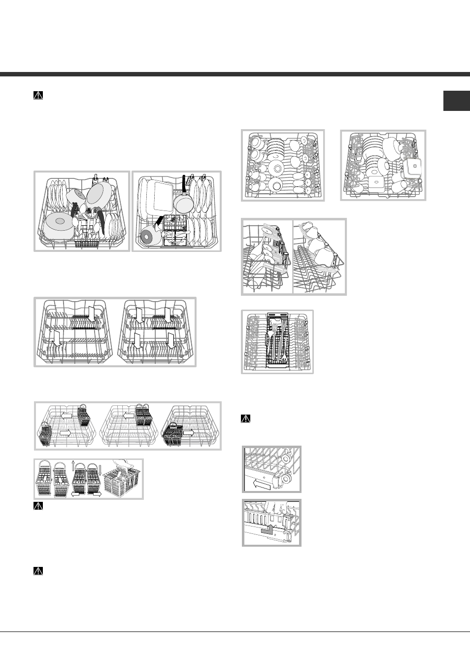 Beschickung der körbe, Unterer korb und besteckkorb, Oberer korb | Hotpoint Ariston LDFA+ 12H14 User Manual | Page 29 / 84