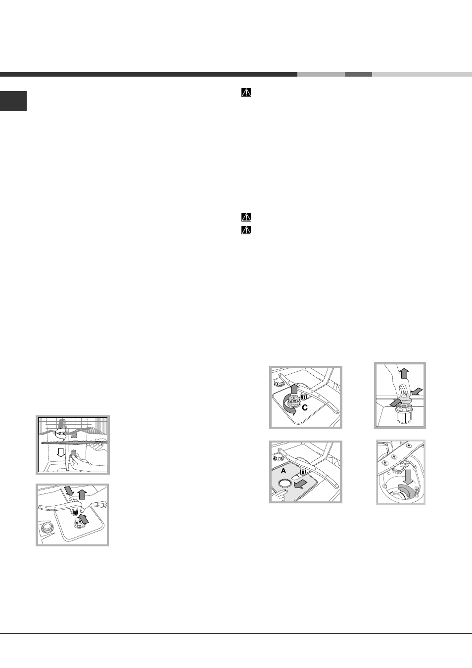 Mantenimiento y cuidados | Hotpoint Ariston LDFA+ 12H14 User Manual | Page 58 / 84