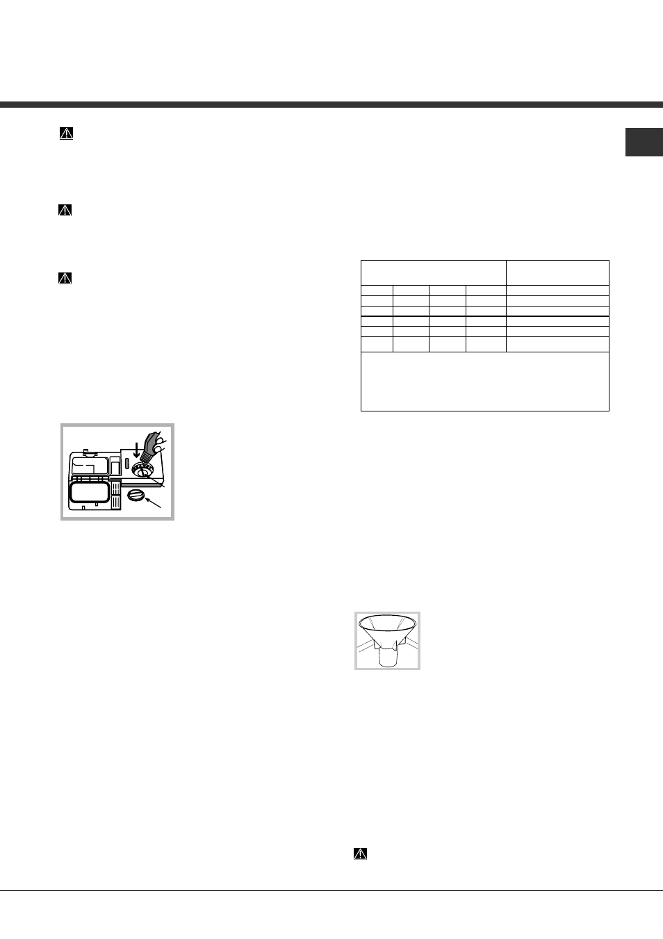 Rinse aid and refined salt, Measuring out the rinse aid, Measuring out the refined salt | Hotpoint Ariston LDFA+ 12H14 User Manual | Page 9 / 84
