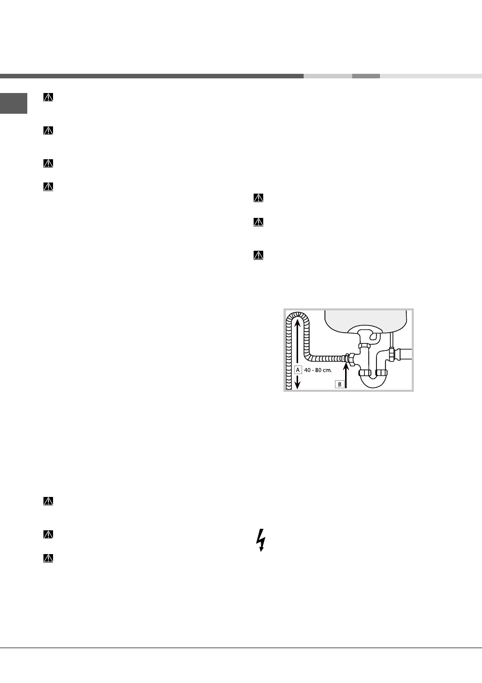 Installation, Mise en place et mise à niveau, Raccordements eau et électricité | Hotpoint Ariston LFFA+ 8H141 EU User Manual | Page 14 / 84