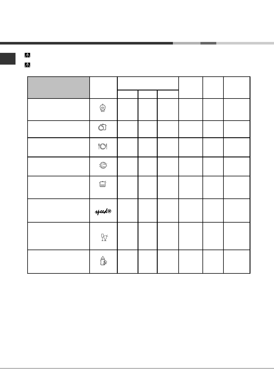 Programas | Hotpoint Ariston LFFA+ 8H141 EU User Manual | Page 68 / 84