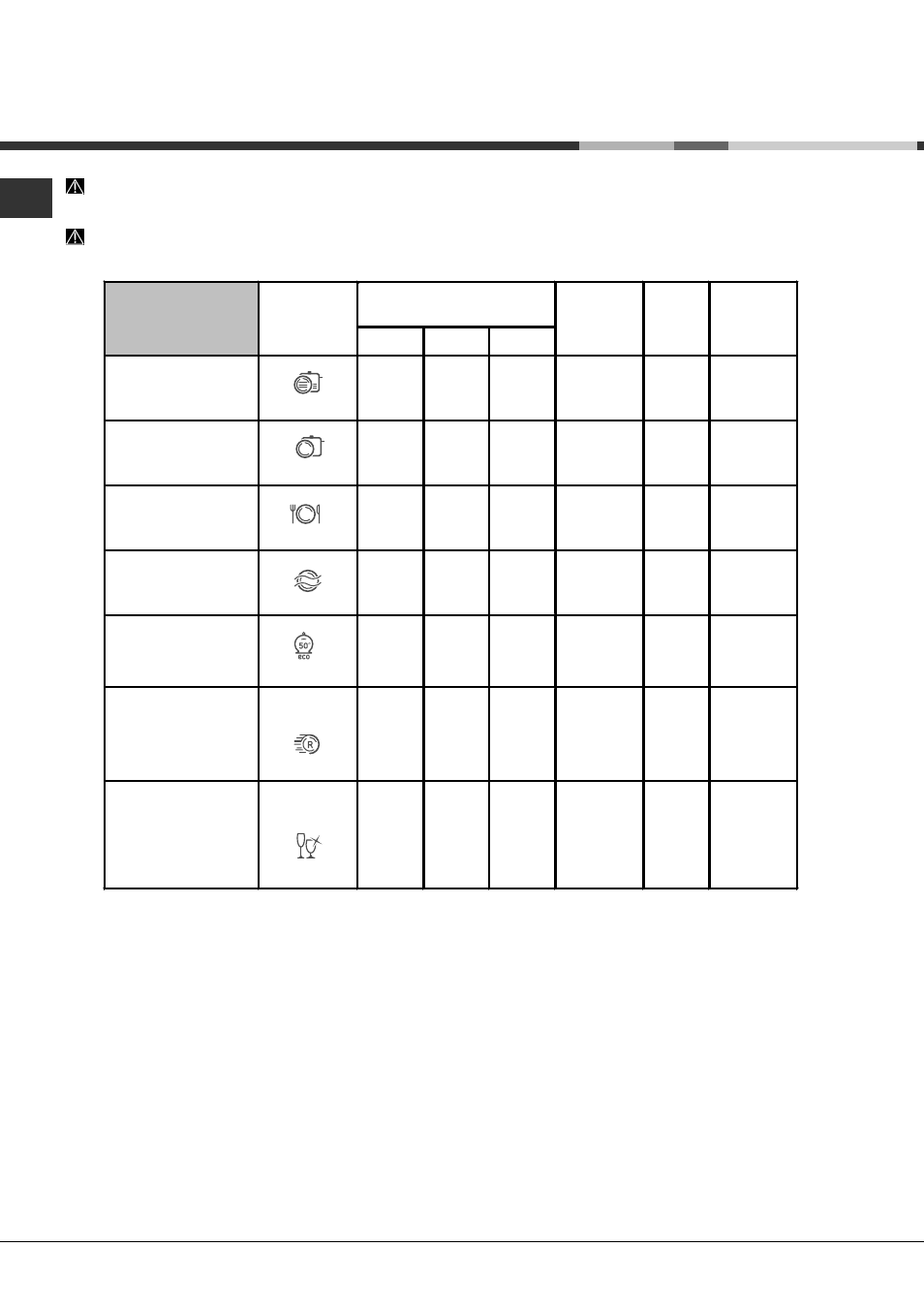 Programmi | Hotpoint Ariston LFSA+ 2174 A IX.R User Manual | Page 8 / 84