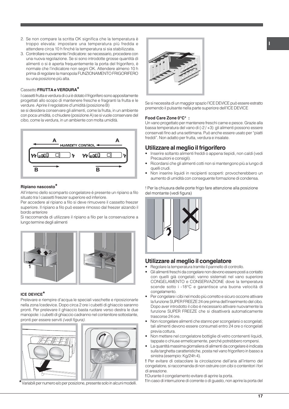 Utilizzare al meglio il frigorifero, Utilizzare al meglio il congelatore | Hotpoint Ariston Combinado E4DY AA X C User Manual | Page 17 / 52