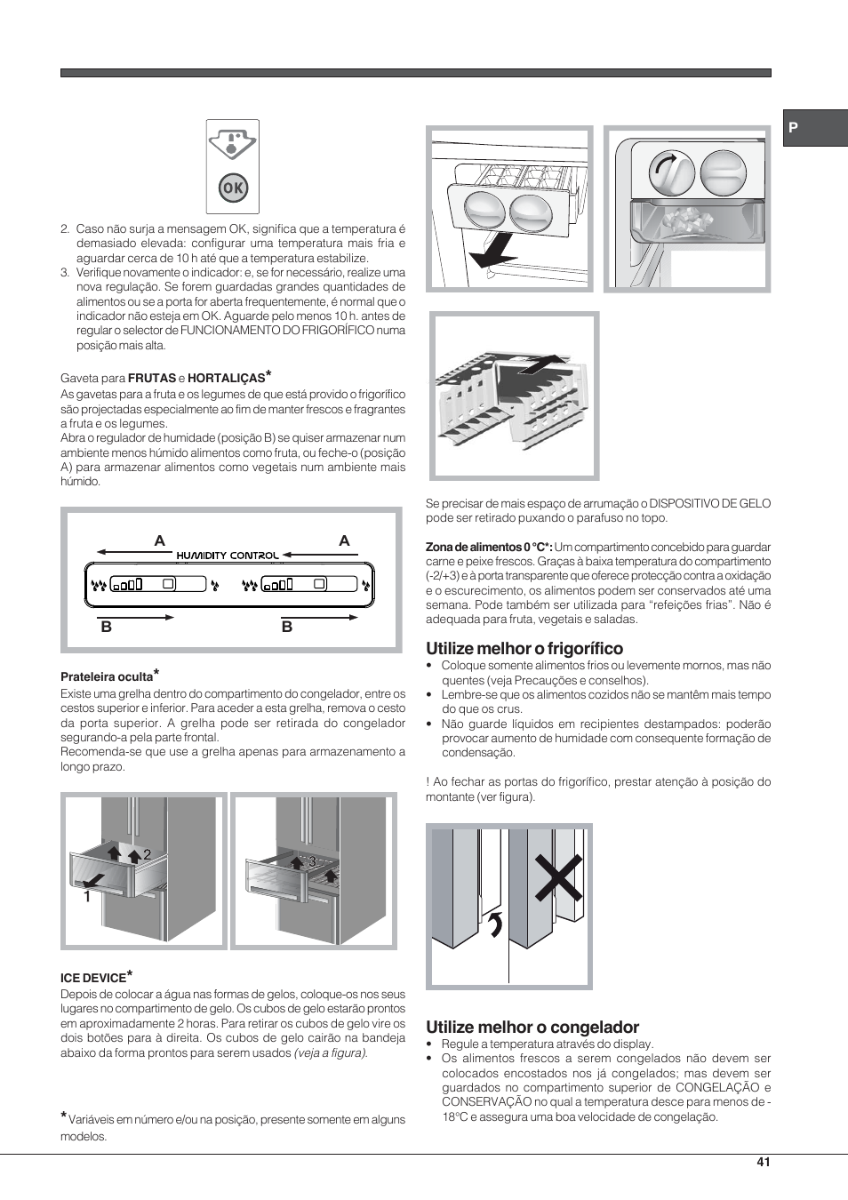 Utilize melhor o frigorífico, Utilize melhor o congelador | Hotpoint Ariston Combinado E4DY AA X C User Manual | Page 41 / 52