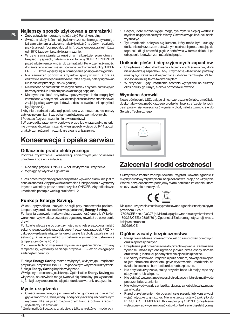 Funkcja energy saving | Hotpoint Ariston Combinado E4DY AA X C User Manual | Page 46 / 52