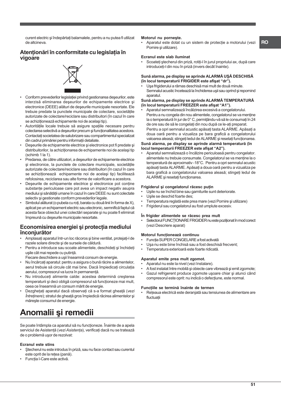 Hotpoint Ariston Combinado E4DY AA X C User Manual | Page 51 / 52