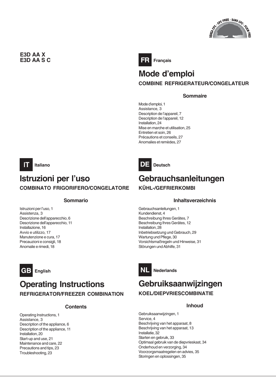 Hotpoint Ariston E3D AA X User Manual | 52 pages