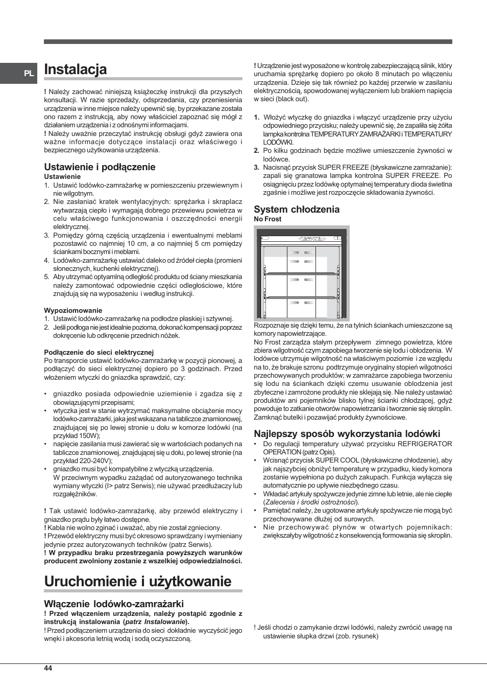 Hotpoint Ariston E3D AA X User Manual | Page 44 / 52