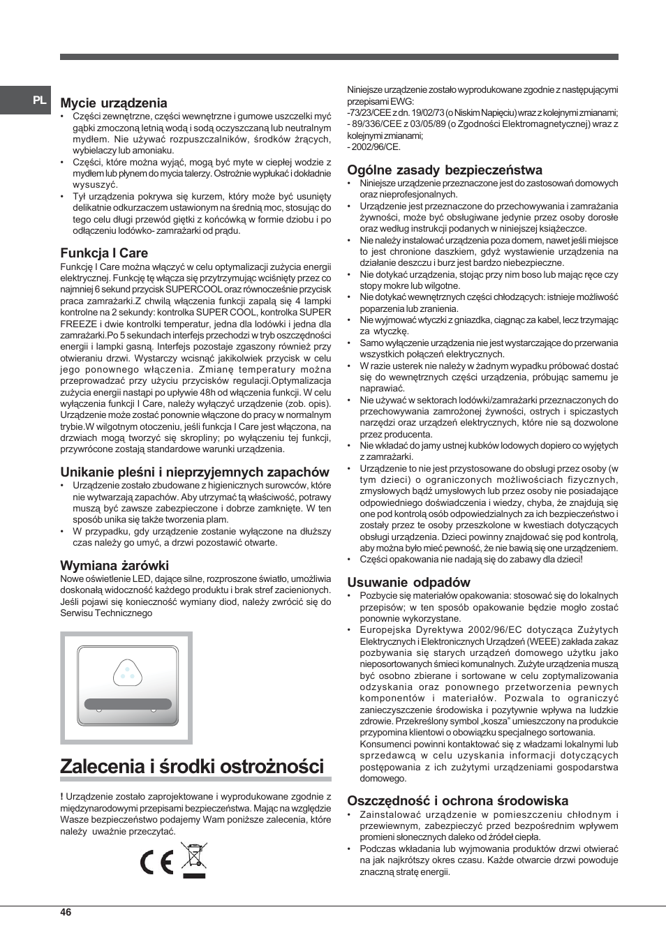 Hotpoint Ariston E3D AA X User Manual | Page 46 / 52