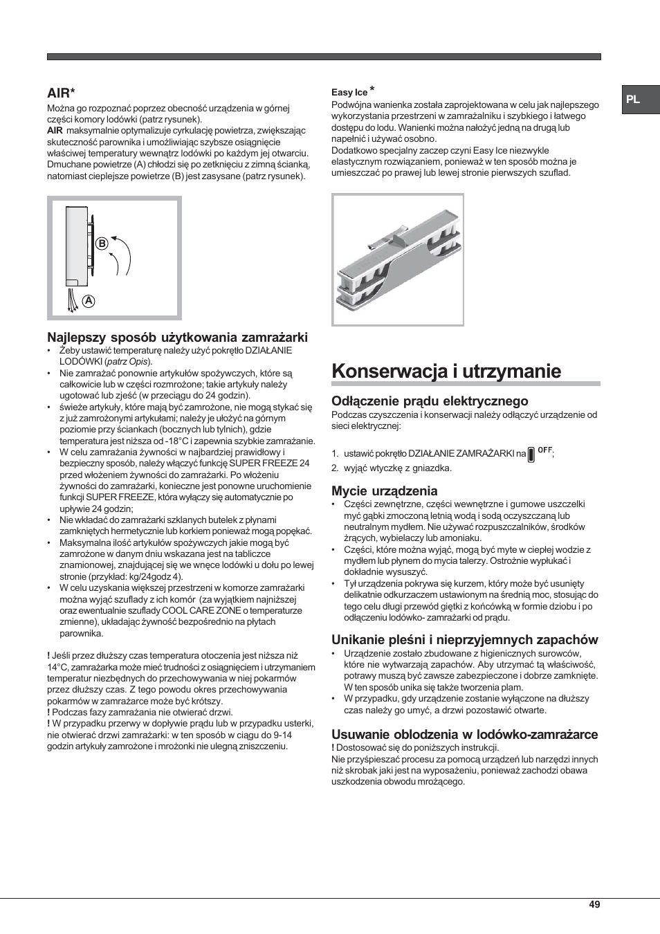 Hotpoint Ariston Combinado EBL 20311 V User Manual | Page 49 / 64